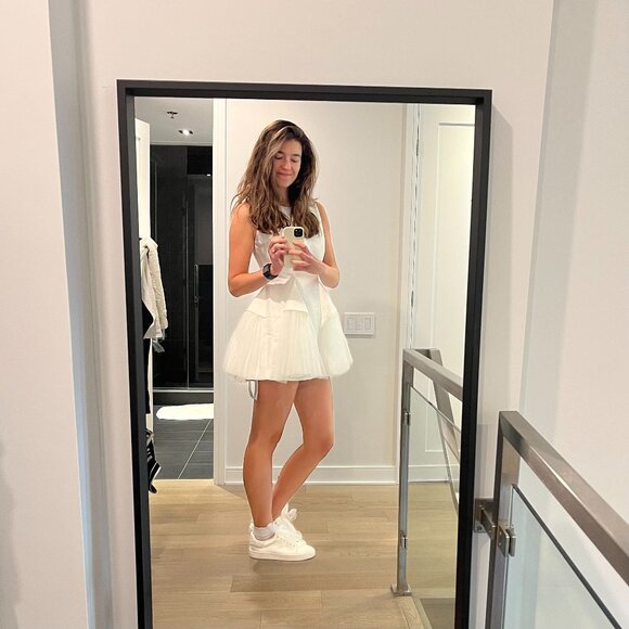 Mini dress white tulle - WEDDING PARTY DRESS - Picture 1 of 5